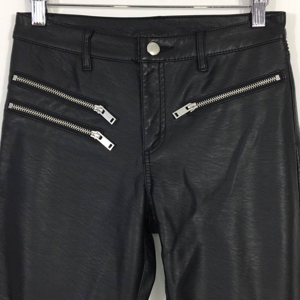H&M Divided Ankle Moto Faux Leather Skinny Pants - Picture 2 of 12